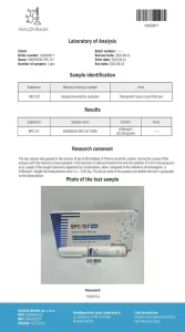 Analysezertifikat BPC-157 20 mg PEN, Prüfbericht 100009077